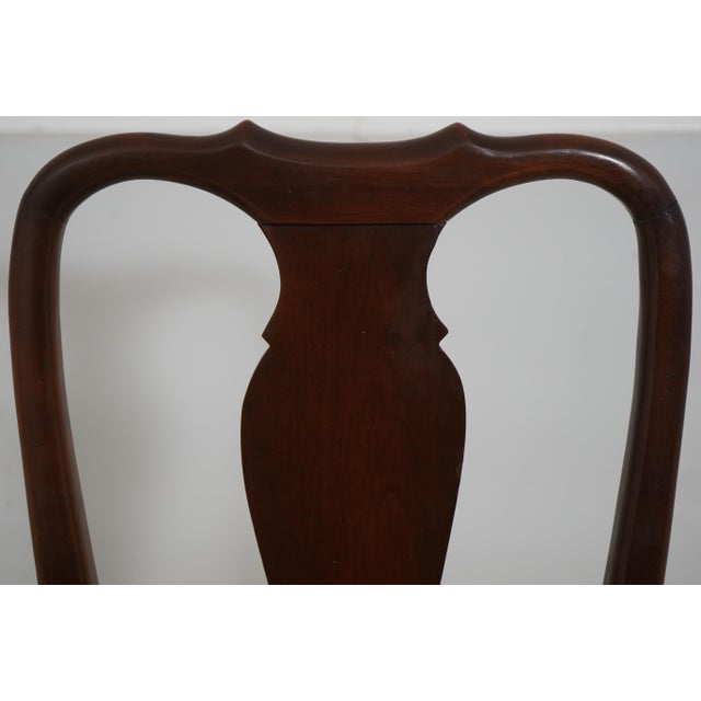 1980s Set of 4 Ethan Allen Cherry Georgian Court Dining Room Chairs For Sale - Image 5 of 18