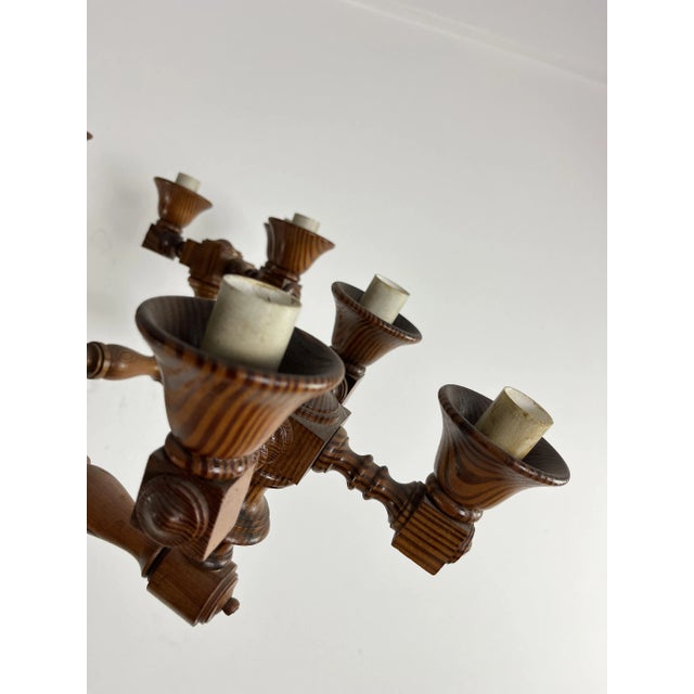 Brown Mid-Century Swedish 15-Light Chandelier, 1960s For Sale - Image 8 of 9