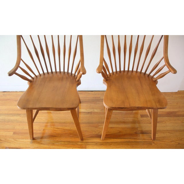 Late 20th Century Mid Century Modern Style Pair of Windsor Chairs by Broyhill For Sale - Image 5 of 7