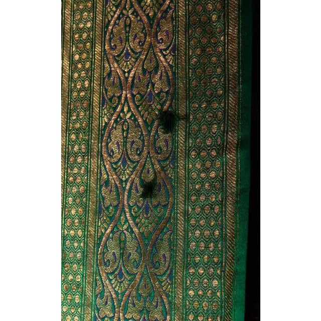 1960s 60s Saree Sari Silk India Benaras Lot 2 Tapestry 22k Gold Brocade Vintage Indian For Sale - Image 5 of 9