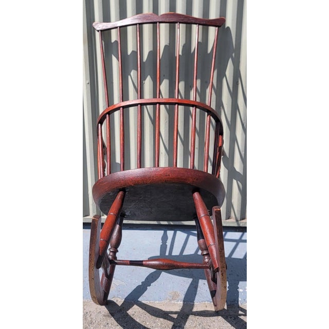 19Thc High Back Windsor Rocking Chair For Sale In Los Angeles - Image 6 of 7