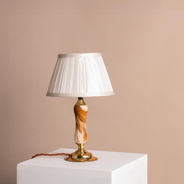 Onyx and Polished Brass Table Lamp by Marmo Lusso For Sale - Image 4 of 4