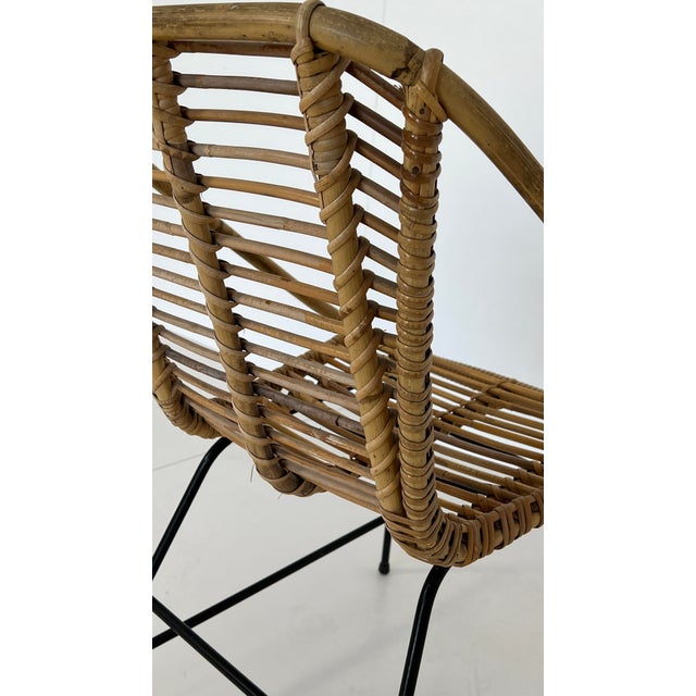 Vintage Wicker Rattan Chair, 1960s For Sale - Image 10 of 12