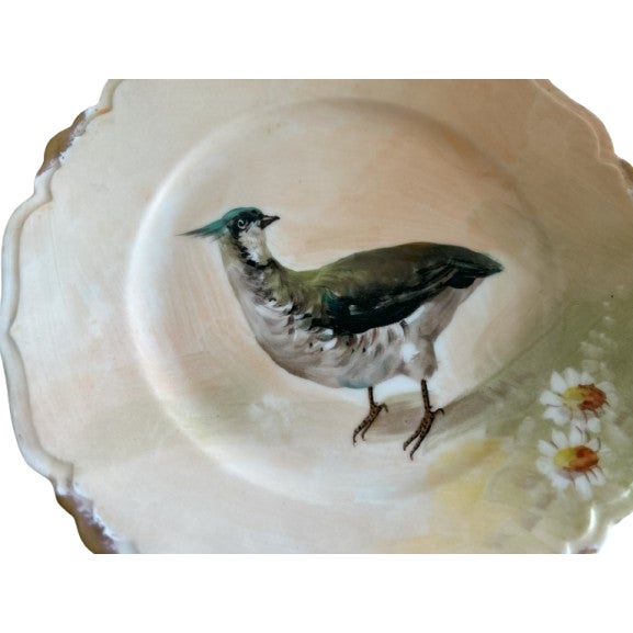 French Late 19th Century Hand Painted Limoges Bird Plates, Blakeman & Henderson- Set of 2 For Sale - Image 3 of 5