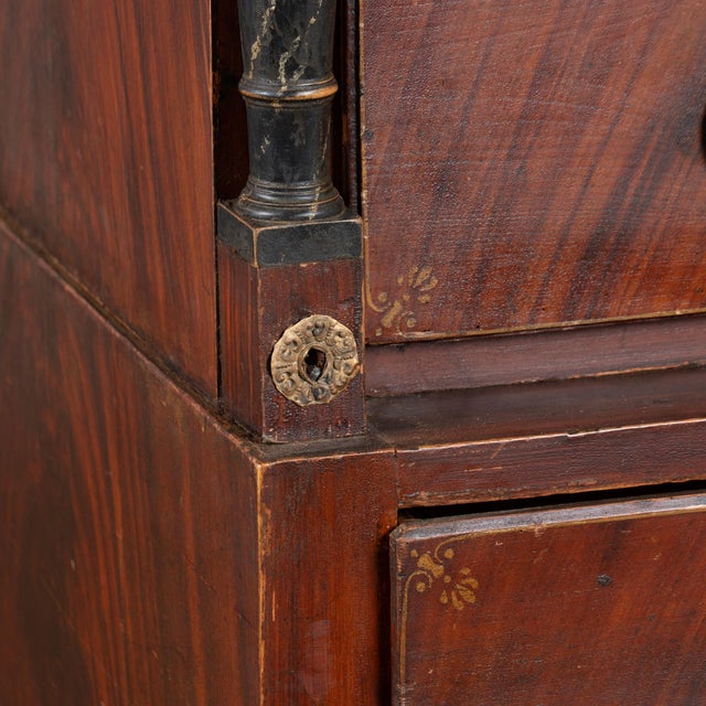 Wood Early 19th Century Danish Pine Large Chest of Five Drawers With Original Painted Finish For Sale - Image 7 of 14