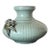 Antique Japanese Ribbed Porcelain Vase in Celadon Glaze With Braided Detail and Crab Fishne For Sale