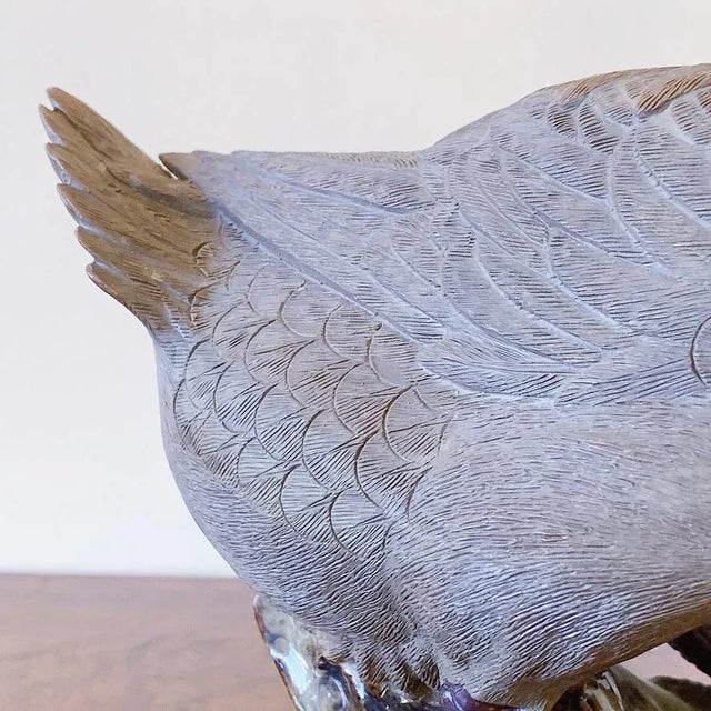 Sculpture Materials Antique Chinese YiXing ZiSha Purple Clay Highly Detailed Lucky Duck Sculptural Figurines - Set of 2 For Sale - Image 7 of 12