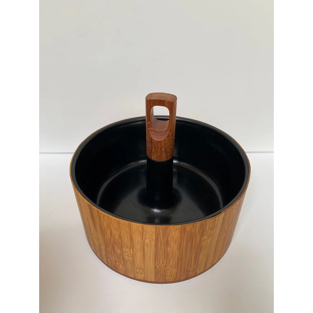 Stunning MCM, Midcentury modern, vintage teak bamboo and plastic Dansk Ice Bucket JHQ Quistgaard Denmark design from the...