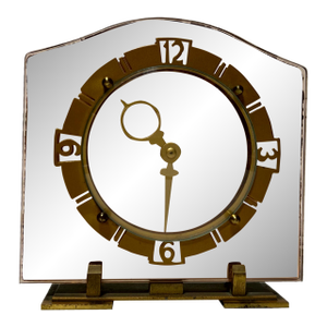1940s Smith Sectric Art Deco Peach Mirror Mantel Clock,