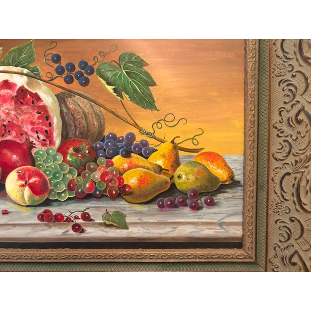 Spectacular colors is an understatement on this oil painting. This would be beautiful in a dining room or kitchen. Painted...