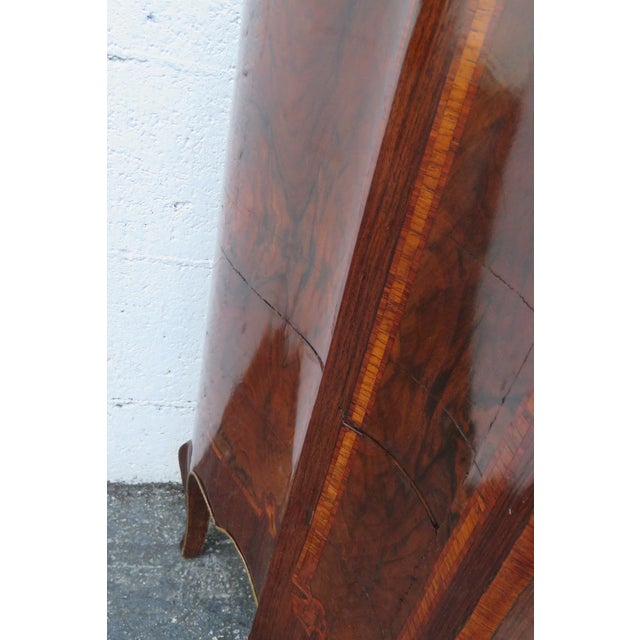 Wood Late 20th Century French Marble Top Bombay Serpentine Inlay Commode Dresser Bathroom Vanity 6210 For Sale - Image 7 of 18