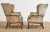 Tan Pair of English Georgian Cigar Leather Wingback Library Chairs For Sale - Image 8 of 13