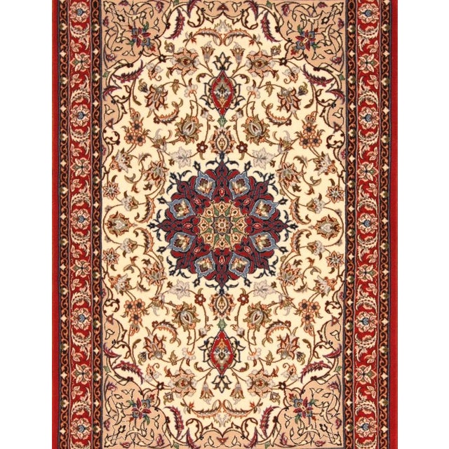 Hand-knotted oriental rug | Knot density: approx. 800.000 knots/m² | Material: 95% wool, 5% silk | Warp: 100% silk | Size:...