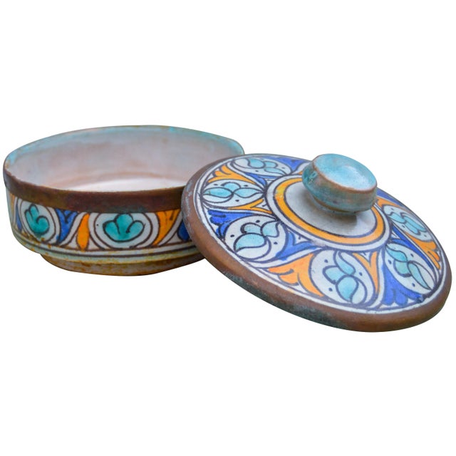 Early 20th Century Afro-Moresque Ceramic Lidded Bowl For Sale - Image 4 of 6