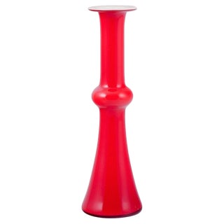 Carnaby Vase in Red Art Glass by Per Lütken for Holmegaard, 1960s For Sale