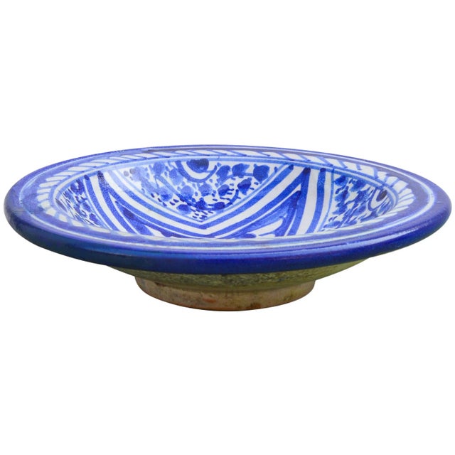 Moroccan Early 20th Century Blue Moroccan Wall Plate For Sale - Image 3 of 8