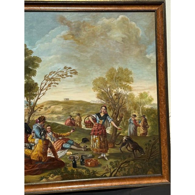 Mid 20th Century Large Monumental Goya Style Picnic Painting For Sale - Image 17 of 17
