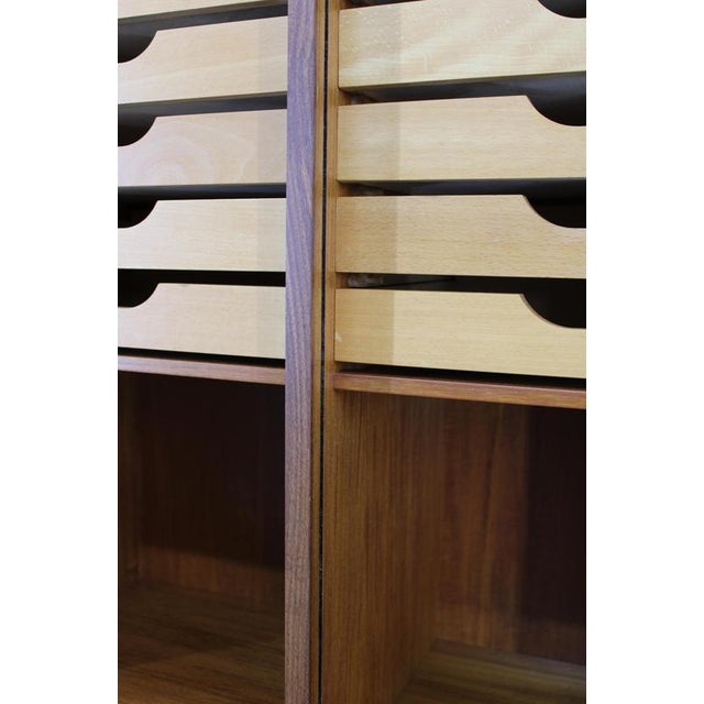 Mid-Century Tambour Office Cabinet, Denmark, 1960s For Sale - Image 9 of 16