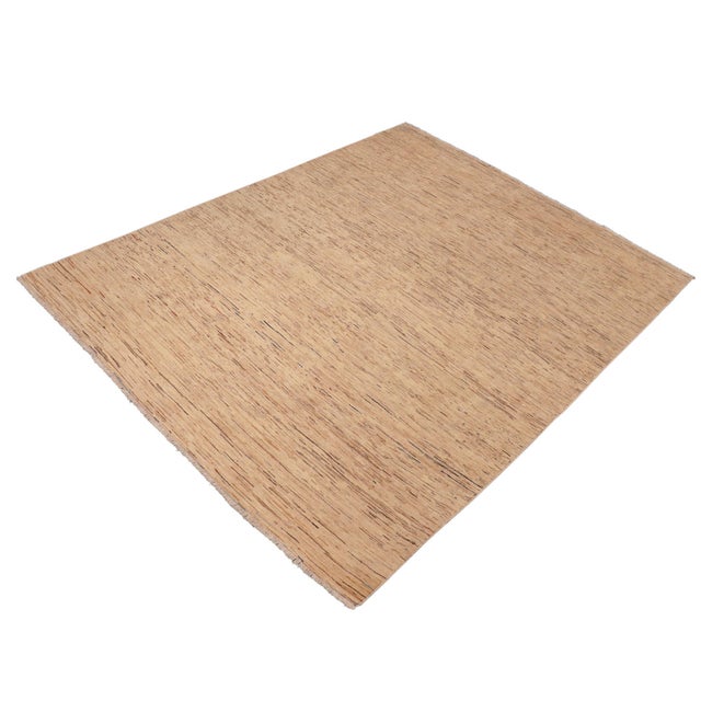 Contemporary Gabbeh Beige/Blue Wool Rug - 7'9'' X 9'6'' For Sale - Image 10 of 10