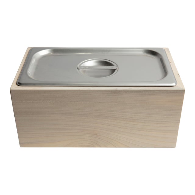 Countertop Compost Bin - Noaway© in Magnolia Wood and Stainless Steel For Sale