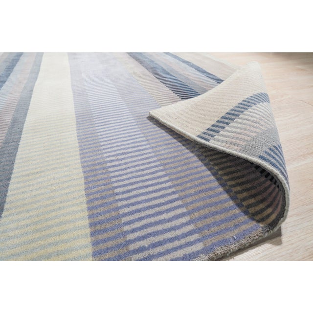 Traditional 4x6 Sophisticated Gray Geometric Modern Hand Knotted Wool Carpet Rug For Sale - Image 3 of 6
