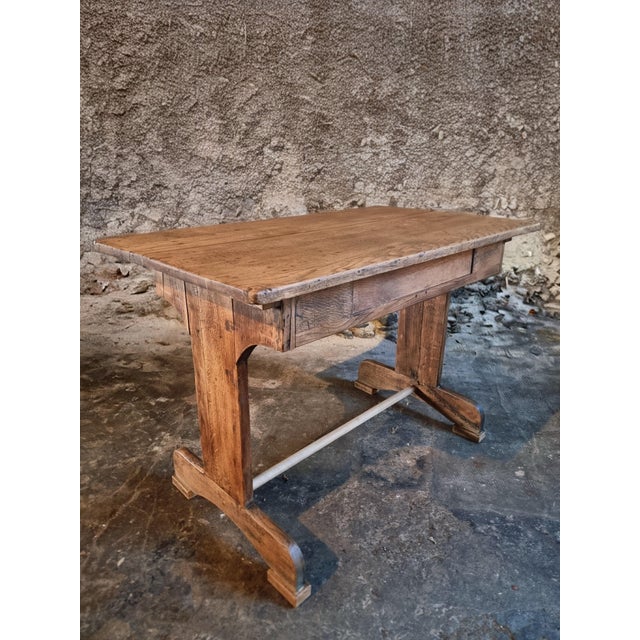 Antique French Oak Farmhouse Trestle Table, Early 1900s For Sale - Image 17 of 17