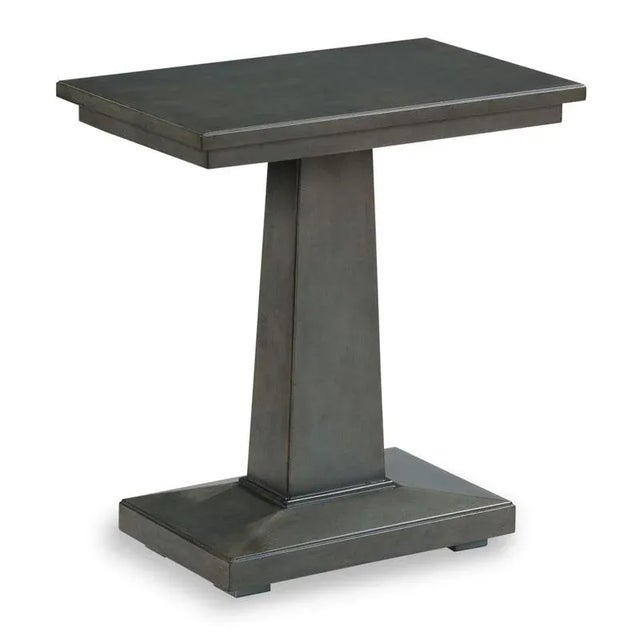 Transitional Woodbridge Furniture Metropolitan Chairside Table in Charcoal Finish For Sale - Image 3 of 3