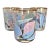 Vintage 1980s Culver Usa Pink Blue Seashell Gold Rim Highball Glasses - Set of 3 For Sale