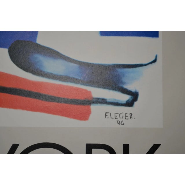 after Fernand Leger (1881-1955) “Leger Farewell NEW YORK” Poster SPADEM, Paris 1986. 23.6 x 33.9 in