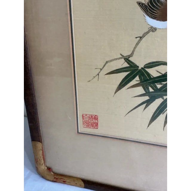 Textile Pair of Vintage Chinese Bird & Flower Silk Paintings, Signed Yiren For Sale - Image 7 of 18