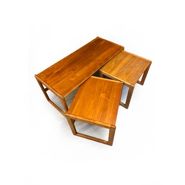1970s Mid-Century Nest of Three Teak Side Tables, 1970s, Set of 3 For Sale - Image 5 of 13
