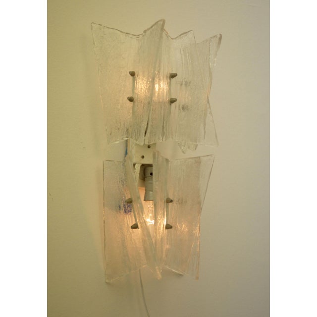 Mid-Century Modern Ice Glass Sconce by J.T. Kalmar for Kalmar, 1960s For Sale - Image 3 of 8