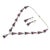Metal Art Deco Silver, Purple Triangular Glass and Paste Necklace and Earrings, 1920s, Set of 2 For Sale - Image 7 of 17