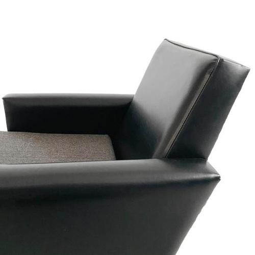 Textile Mid-Century Danish Armchair in Black Skai, 1960s For Sale - Image 7 of 18