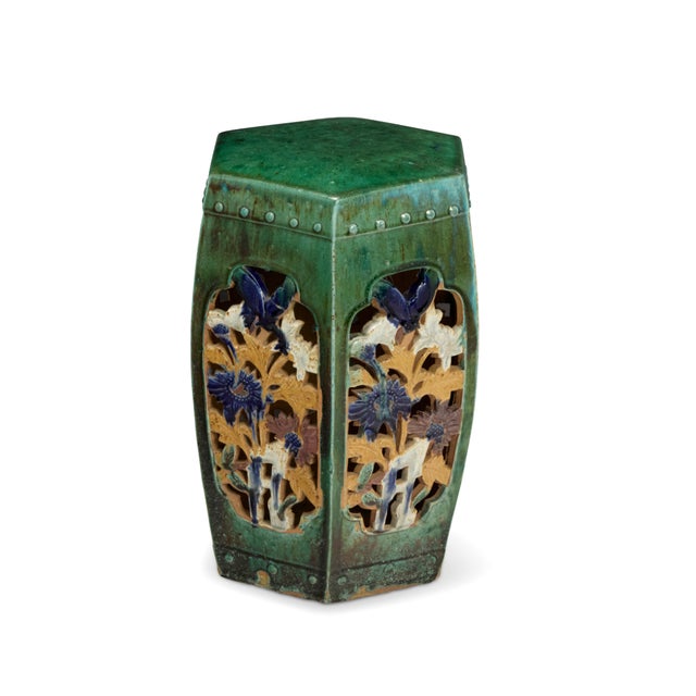 Vintage hand crafted with a distinctive barrel-shaped profile, this versatile piece features a brilliant, deep emerald...