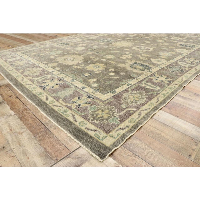 Earth-Tone Turkish Oushak Rug - 09'01 X 12'04 For Sale In Dallas - Image 6 of 9