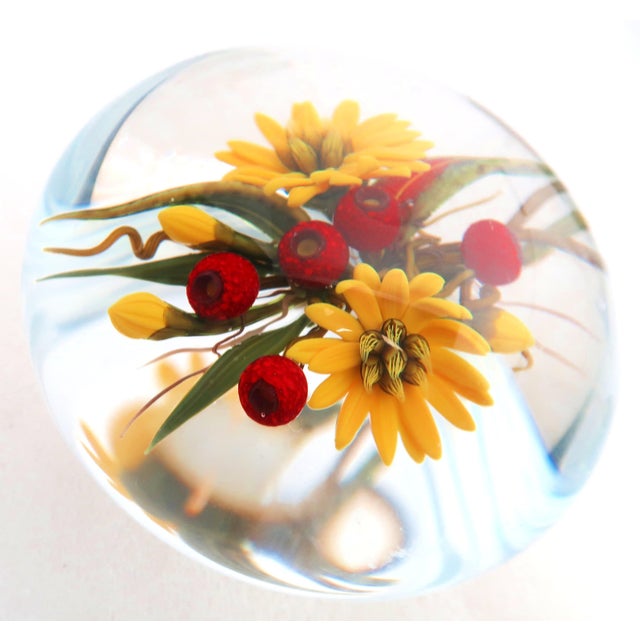 Chris Buzzini (American B. 1949) -One of a Kind Magnificent Paperweight From the Widely Acclaimed Glass Artist Extraordinaire For Sale - Image 9 of 18