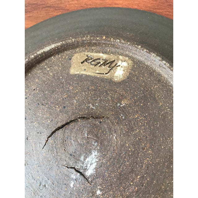 Signed Wheel Thrown Pottery 1970s Statement Platter For Sale - Image 10 of 10