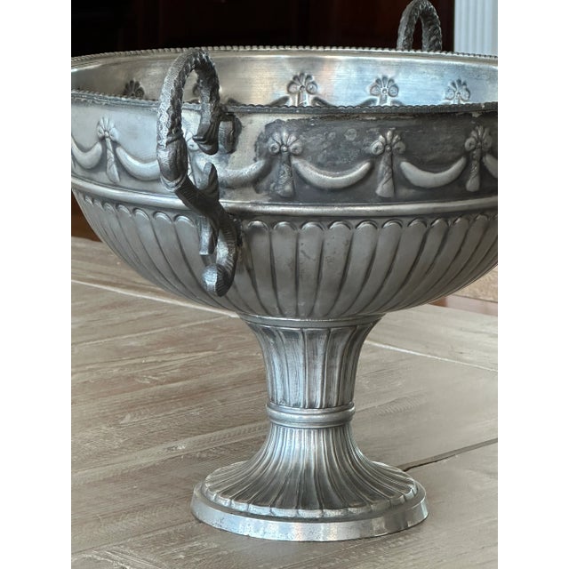 Early 20th Century Wine Pedestal Bowl With Bows & Ornate Handles For Sale - Image 4 of 6