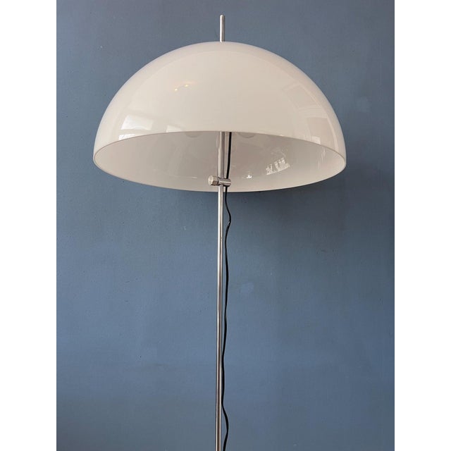 Plastic Vintage Space Age Mushroom Floor Lamp with White Acrylic Glass Shade from Gepo For Sale - Image 7 of 13