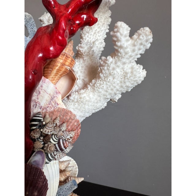 1950s Vintage Italian Grotto St Giltwood Faux Red Coral and Driftwood Table Article For Sale - Image 5 of 11