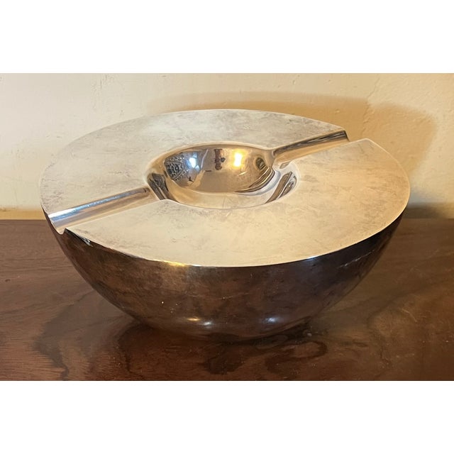 Vintage Art Deco Style Silverplate Orb Cigar Ashtray For Sale - Image 12 of 15