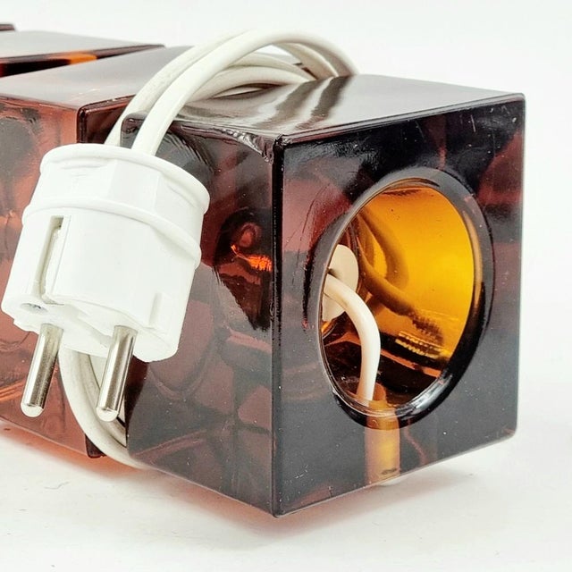 Large Mid-Century Scandinavian Art Glass & Brass Table Lamp by Carl Fagerlund for Orrefors, Sweden, 1960s For Sale - Image 9 of 12