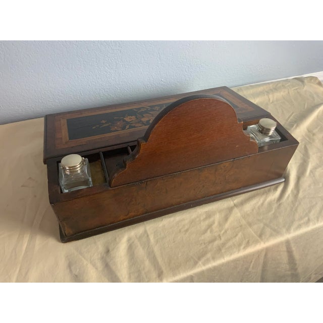 Late 19th Century Victorian Marquetry Writing Slope For Sale - Image 4 of 10