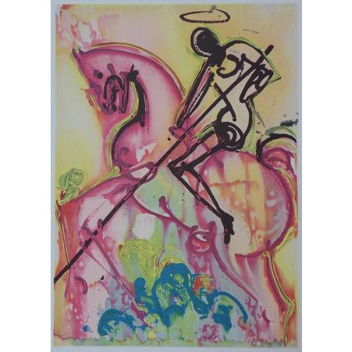 Salvador DALI (1904-1989) Saint George Color lithograph Signed in the plate On Arches vellum, 36 x 56 cm Authenticated by...