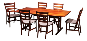 Dining Room Table with Chairs from Hansen Sorensen, Denmark, 1970s, Set of 7