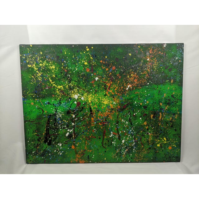 Large 1981 Signed "G. Dubois Abstract Expressionist Oil on Canvas – Heavy Impasto For Sale In New York - Image 6 of 16