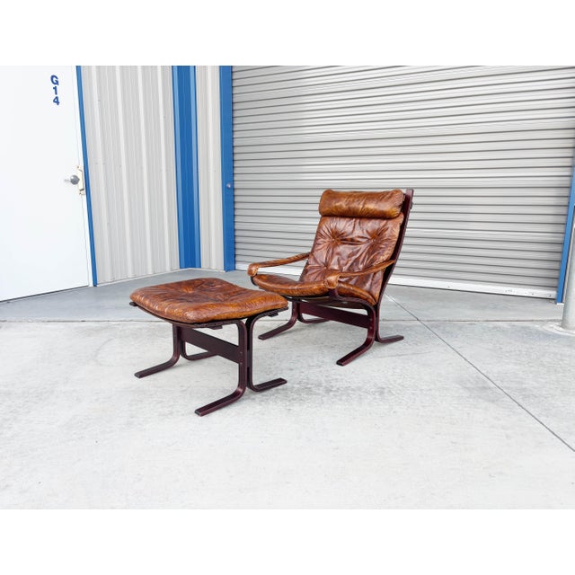 1960s Mid Century "Siesta" Chair & Ottoman Attributed to Ingmar Relling for Westnofa For Sale - Image 15 of 15