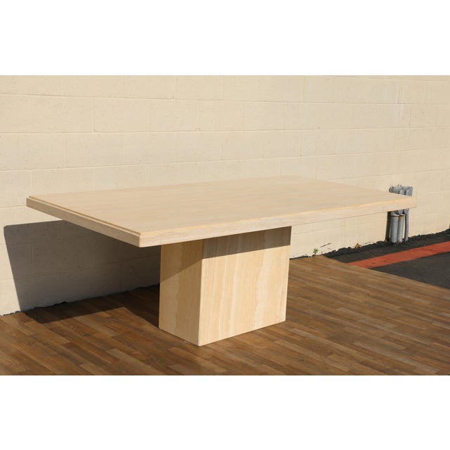 1970s Mid-Century Modern Italian Travertine Dining Table, Circa 1970s For Sale - Image 5 of 18