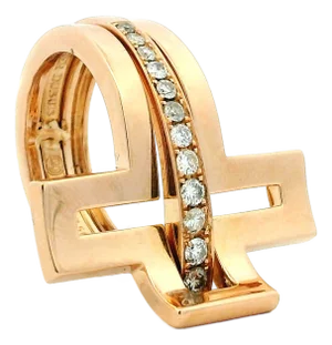 Roger Dubuis 18k Rose Gold Sculptural Diamond Ring, 0.85 Carat, Size 7.5